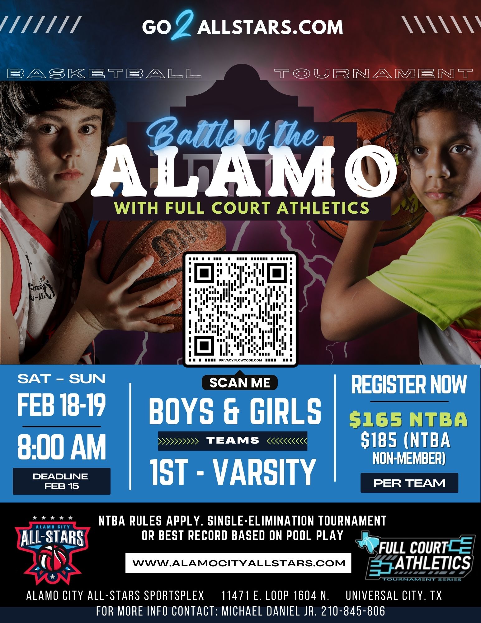 Battle Of The Alamo With Full Court Athletics Feb 18th 19th 2023   ACA FEB Battle Of The Alamo Flyer 2023 